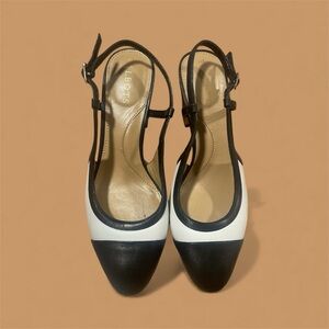 Talbots Elegant Black and White Heels